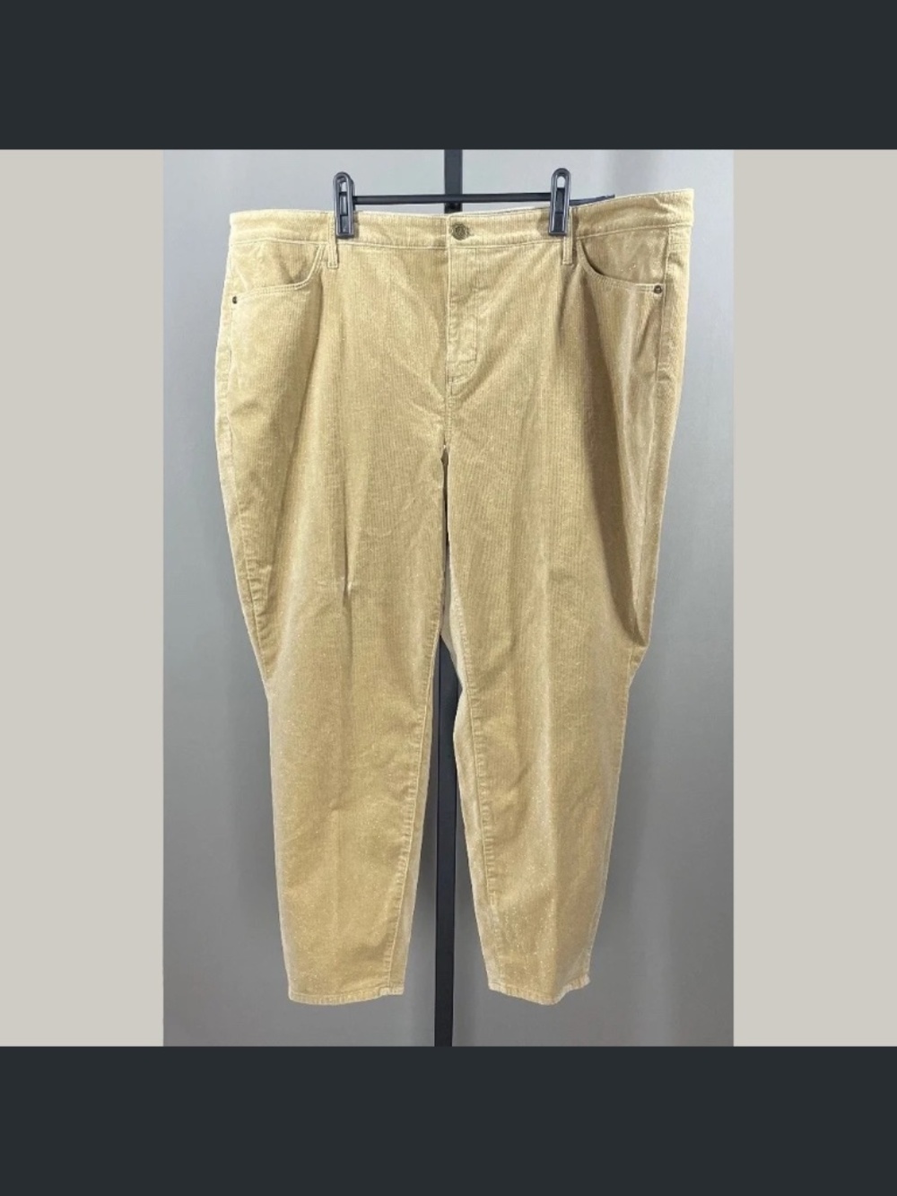 NEW Talbots Pants Womens 22 WP brown gold corduroy ankle jegging casual classic